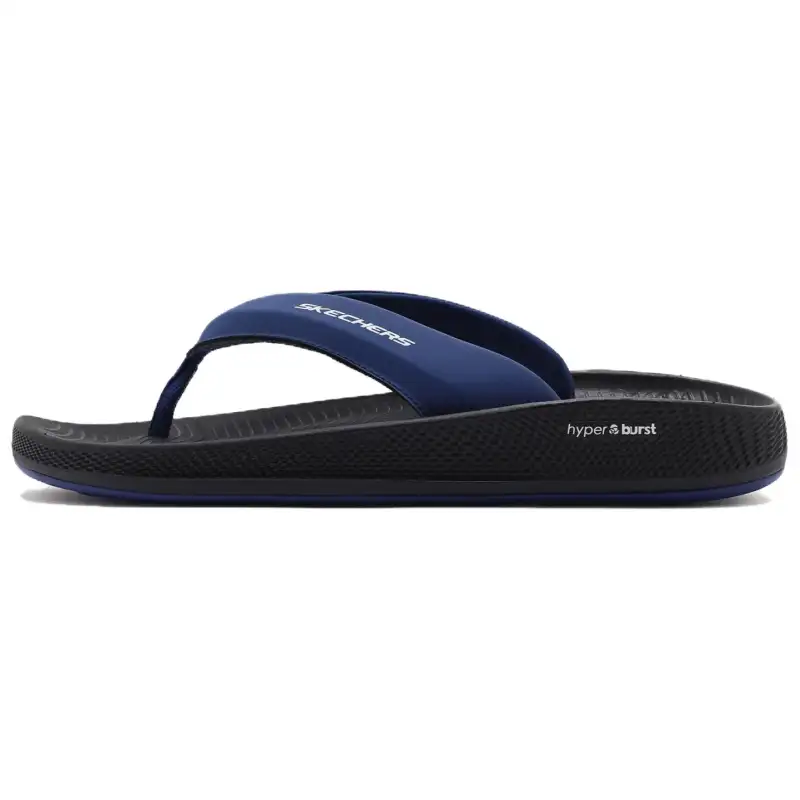 Skechers ON THE GO Stitching Flip Flops Men's Blue Black