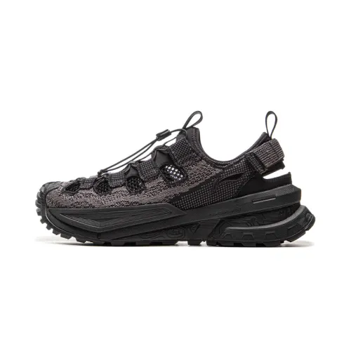 LiNing Outdoor CF Tracing Shock Absorbers Slip Resistant Abrasion Resistant Low top Hiking Shoes Unisex Black Gray