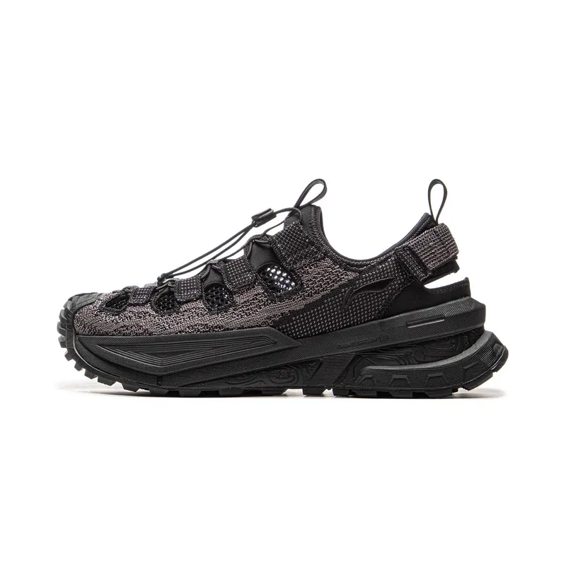 LiNing Outdoor CF Tracing Shock Absorbers Slip Resistant Abrasion Resistant Low top Hiking Shoes Unisex Black Gray