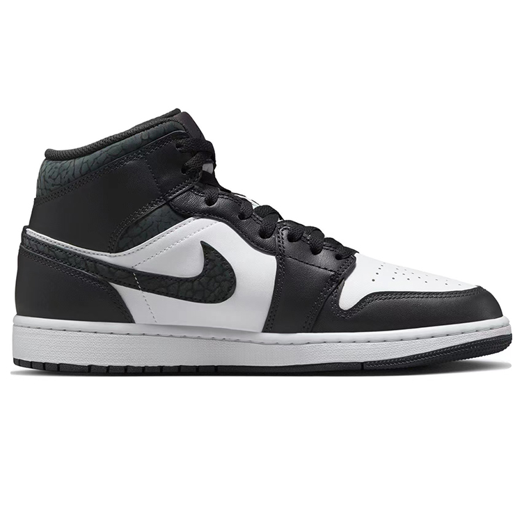 Jordan Air Jordan 1 Abrasion Resistant Slip Resistant Mid top Vintage Basketball Shoes Men’s Black White