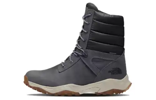 THE NORTH FACE ThermoBall Slip Resistant Abrasion Resistant High top Mountaineering & Hiking Shoes Men's Gray White