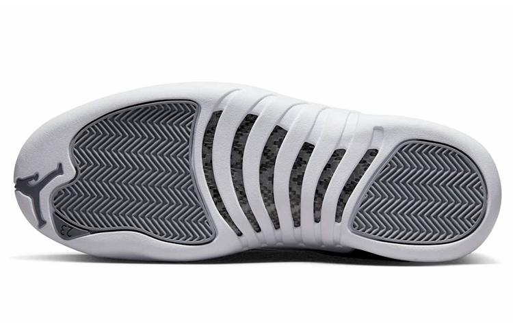 Мужские кроссовки Jordan Air Jordan 12 Retro "Stealth" (серо-белые) — фото 6