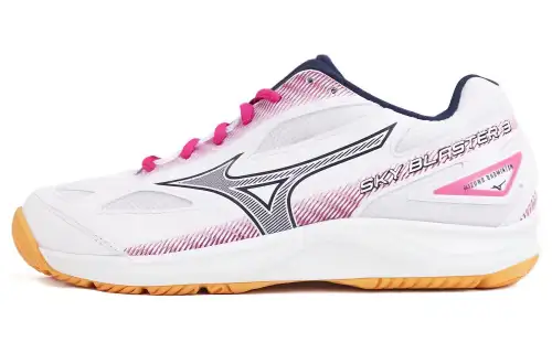 Mizuno Blast Slip Resistant Abrasion Resistant Low top Badminton Shoes Unisex White Pink