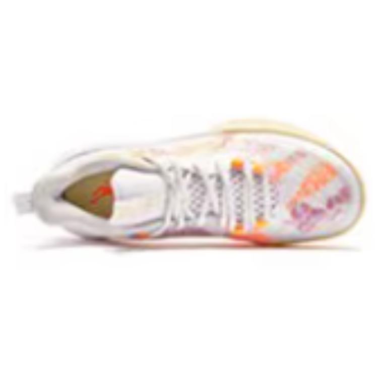 QIAODAN Wind Blade 4 TEAM Comfortable Slip Resistant Low top Basketball Shoes Men’s White Red Orange