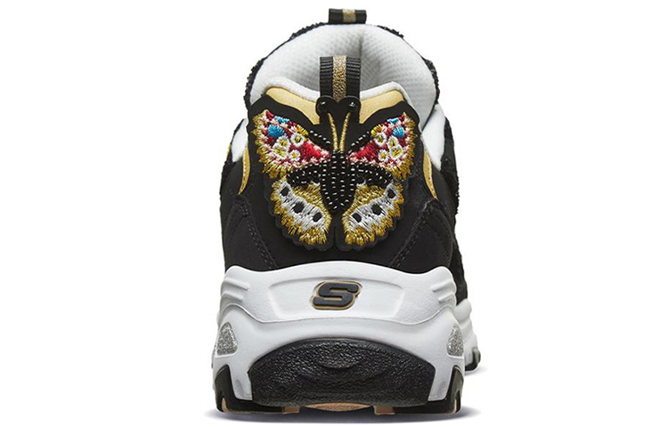 Женские кроссовки Skechers D'LITES 1.0 (черно-золотые) — Чёрный / золотой — фото 4
