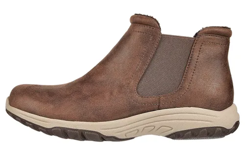 Skechers Reggae Fest 2.0 New Yorker Leather Athleisure Ankle Length Chelsea Boots Women's Dark Brown