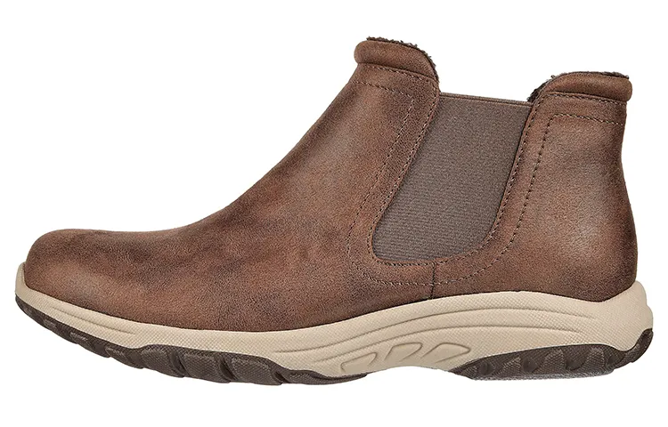 Skechers Reggae Fest 2.0 New Yorker Leather Athleisure Ankle Length Chelsea Boots Women's Dark Brown