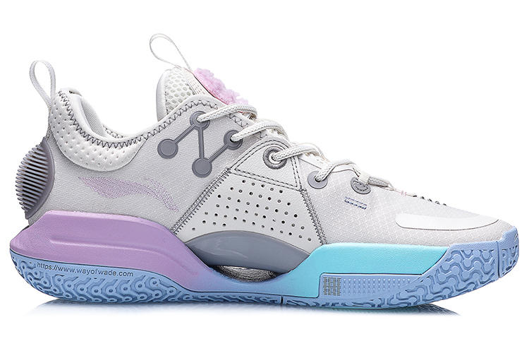 Li Ning All City 9 Basketball Shoes Men’s Low Top Gray/Blue/Pink