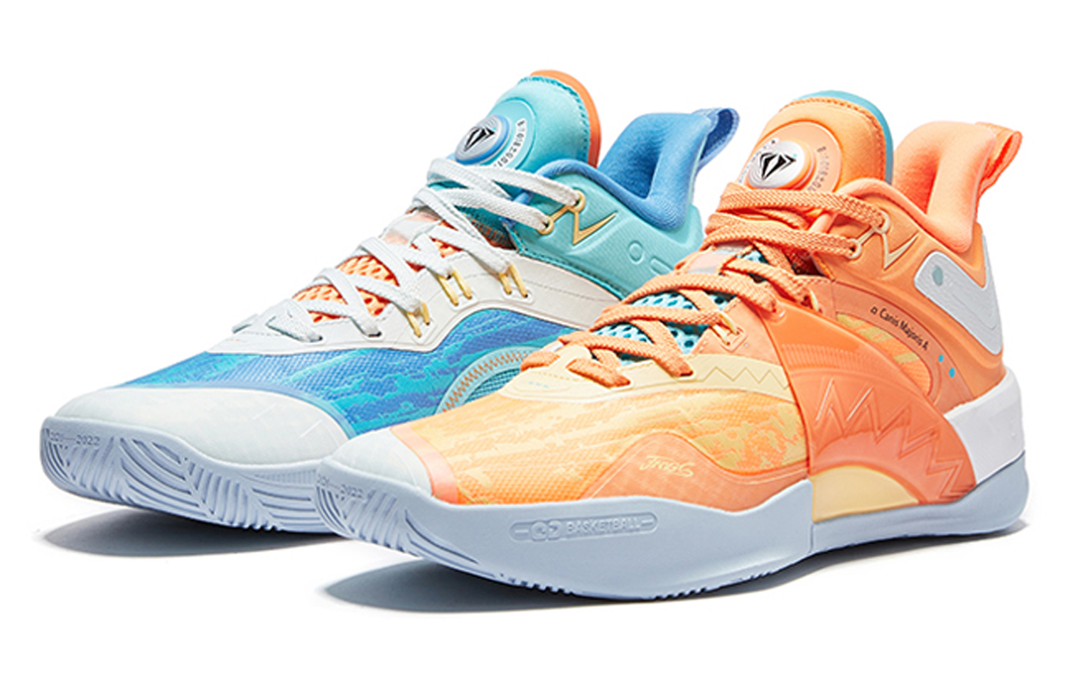 QIAODAN Fang Pro 2 Cushioning Slip Resistant Abrasion Resistant High top Basketball Shoes Men’s Orange Blue White