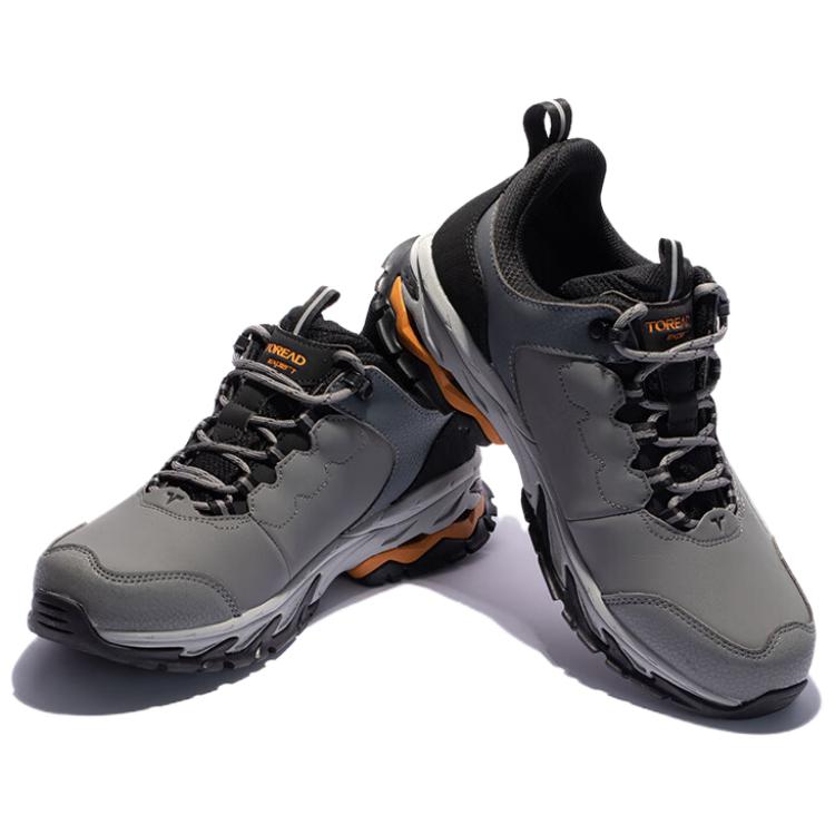 TOREAD Cushioning Slip Resistant Waterproof Cushioning, Non Slip, And Waterproof Low top Hiking Shoes Men’s Gray Black