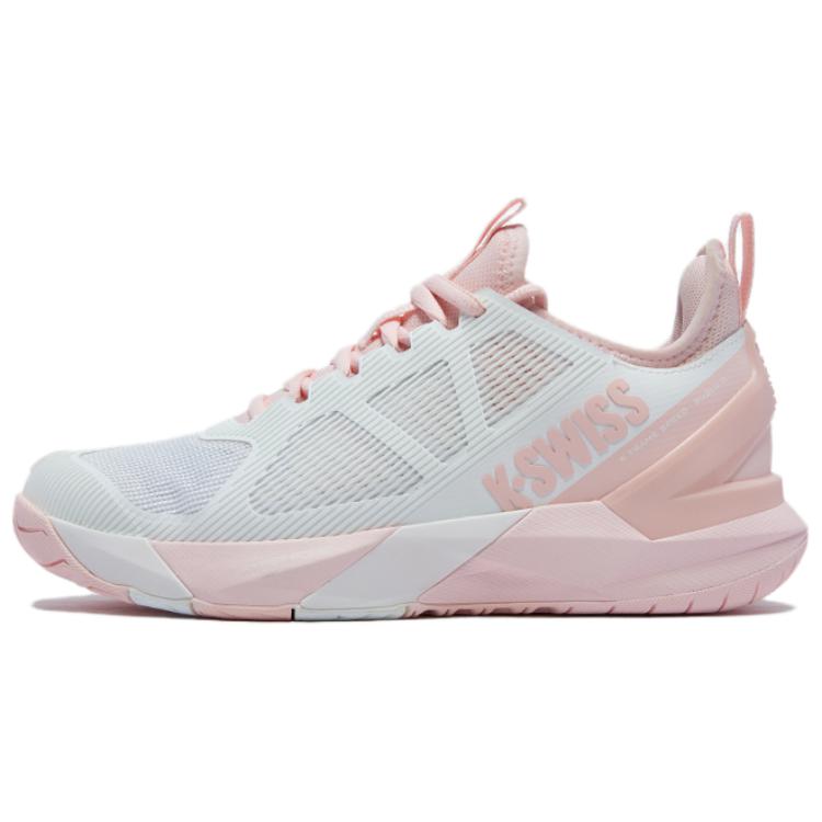 K·SWISS Textile, Synthetic Leather Abrasion Resistant Low top Tennis Shoes Women’s White Pink
