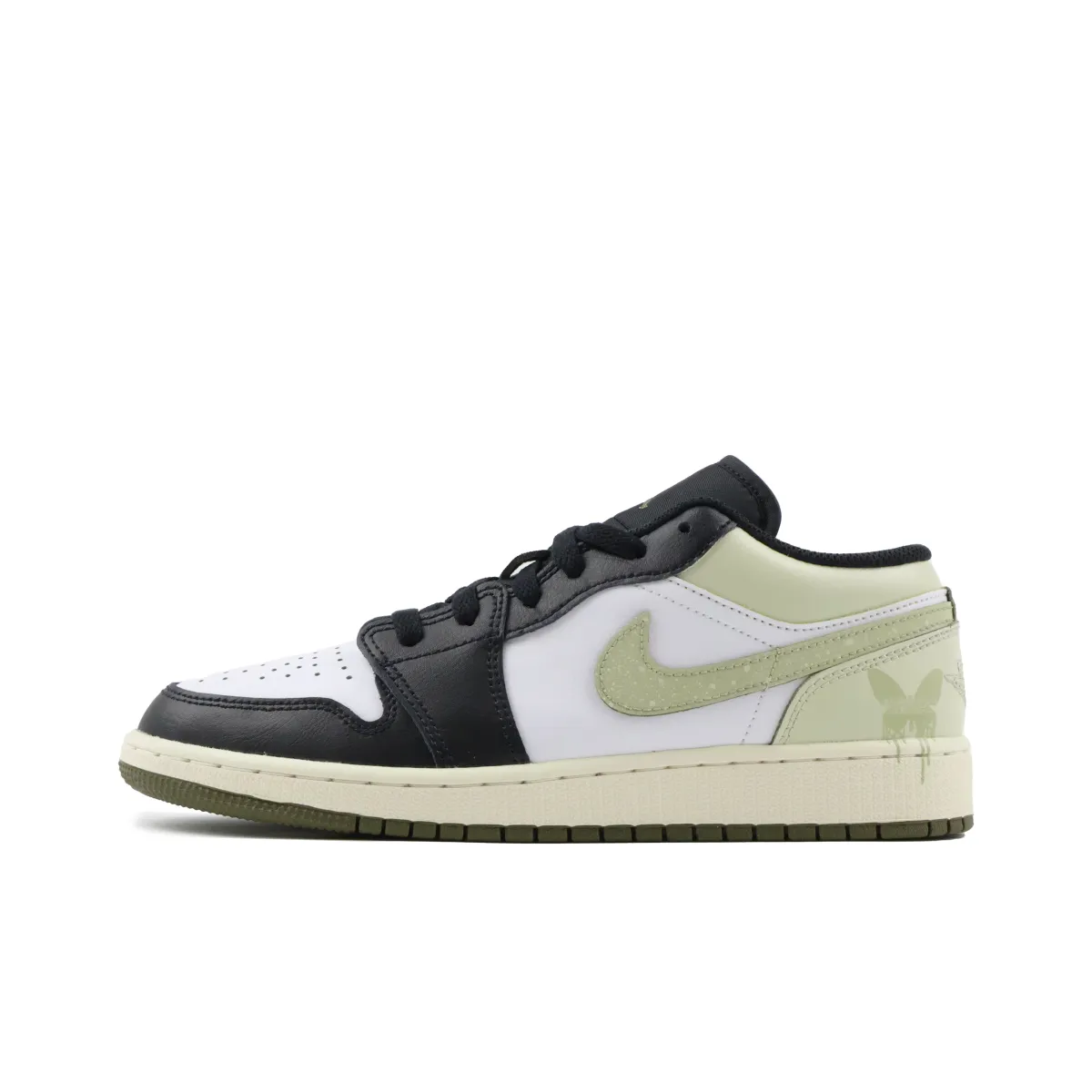 Jordan Air Jordan 1 Abrasion Resistant Support Low top Vintage Basketball Shoes Unisex Green