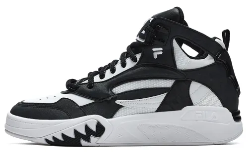 FILA FUSION DESPERADO Outlaw Textile, Synthetic Leather, TPU Mid top Vintage Basketball Shoes Men's FILA White Black