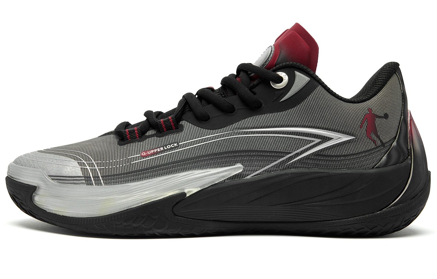 QIAODAN Poisonous Fangs 3.0 Basketball Shoes Men’s Low Top Black Silver