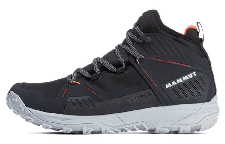 MAMMUT Saentis Slip Resistant, Abrasion Resistant, Waterproof Mid top Hiking Shoes Men’s Black Orange