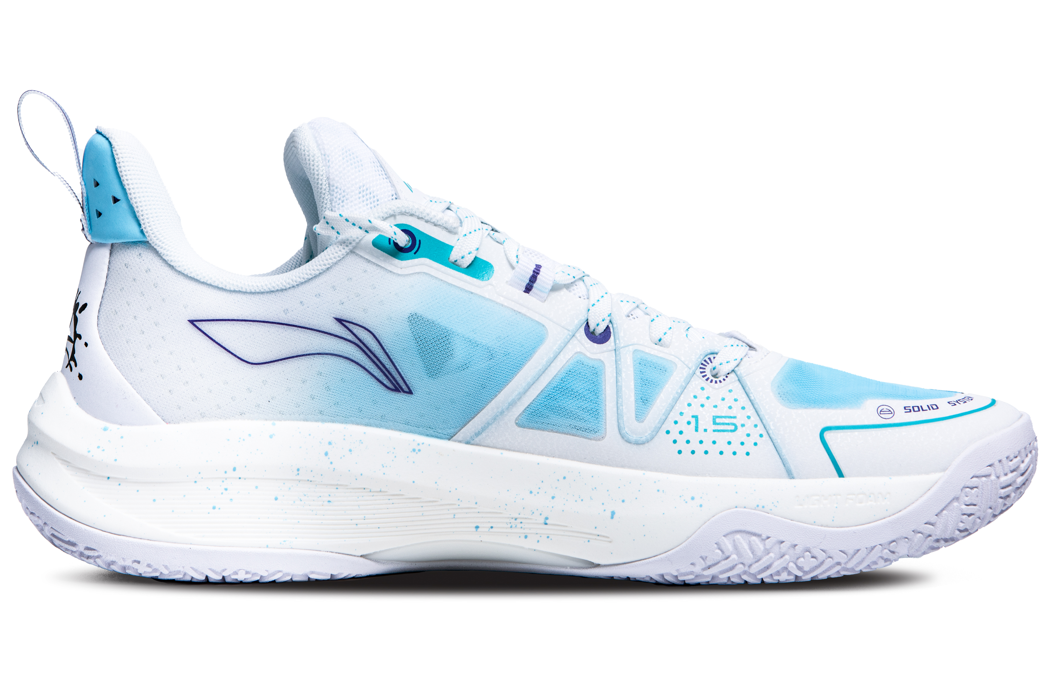 Li Ning Speed 1.5 Star Transformation Cushioning, Wear Resistant Low top Basketball Shoes Men’s White Blue Pink