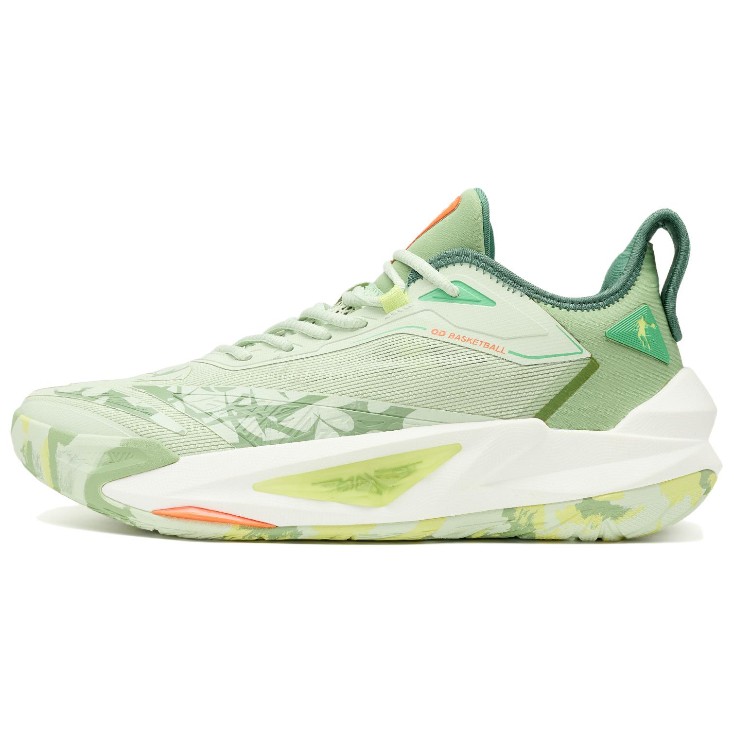 QIAODAN Cushioning, Wear Resistant Low top Basketball Shoes Men’s Frost Leaf Green Barley Green