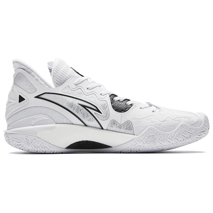 Anta Shock Wave 5 Cushioning Slip Resistant Abrasion Resistant Low top Midfoot Carbon Plate Basketball Shoes Men’s