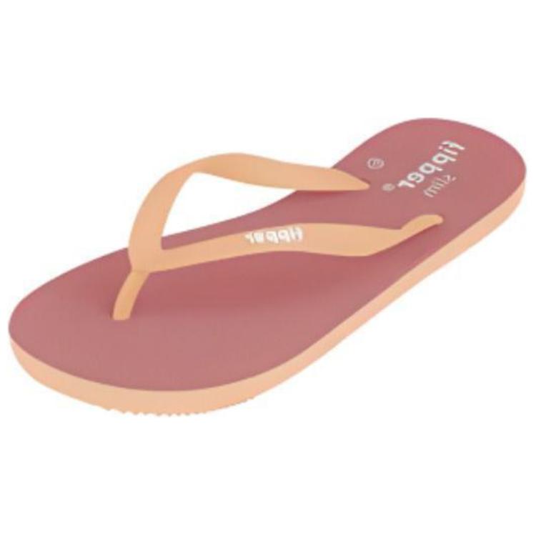 Fipper Fashion Rubber Sole Quiet Slip Resistant Quiet Slip Resistant Flip Flops Women's Light Coffee Brown