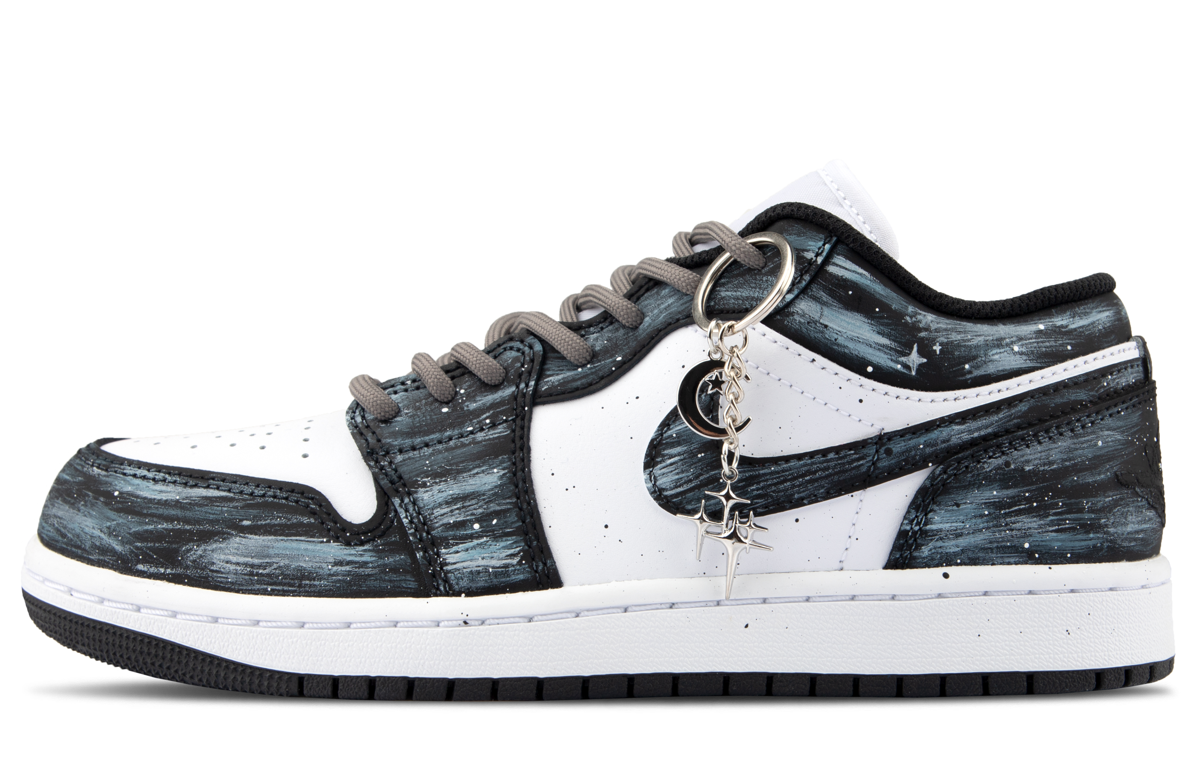 Jordan Air Jordan 1 Leather Cushioning Low top Vintage Basketball Shoes Unisex Starry Sky