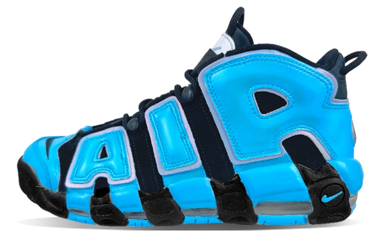 Nike Air More Uptempo Mid top Vintage Basketball Shoes GS Carolina Blue