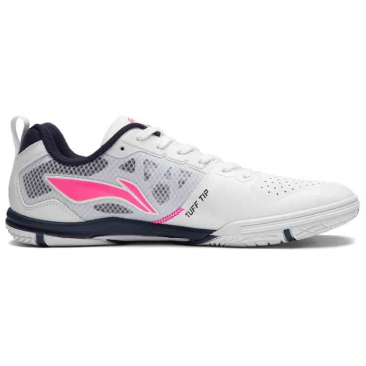 Li Ning Cushioning, Wear Resistant Low top Table Tennis Shoes Unisex White Pink