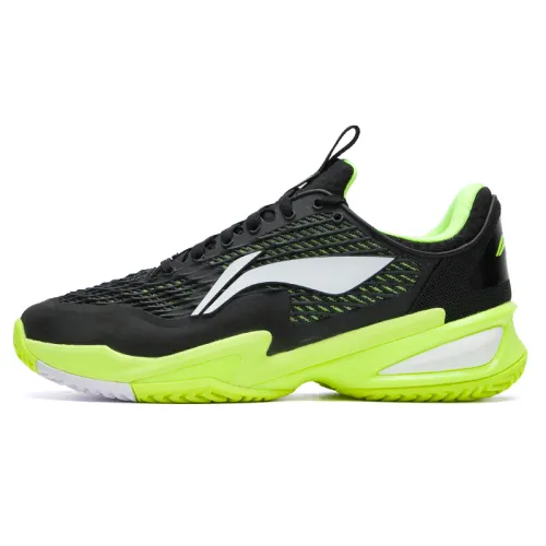 Li Ning Abrasion Resistant Support Rebound Abrasion Resistant Support Rebound Low top Tennis Shoes Unisex Black Green