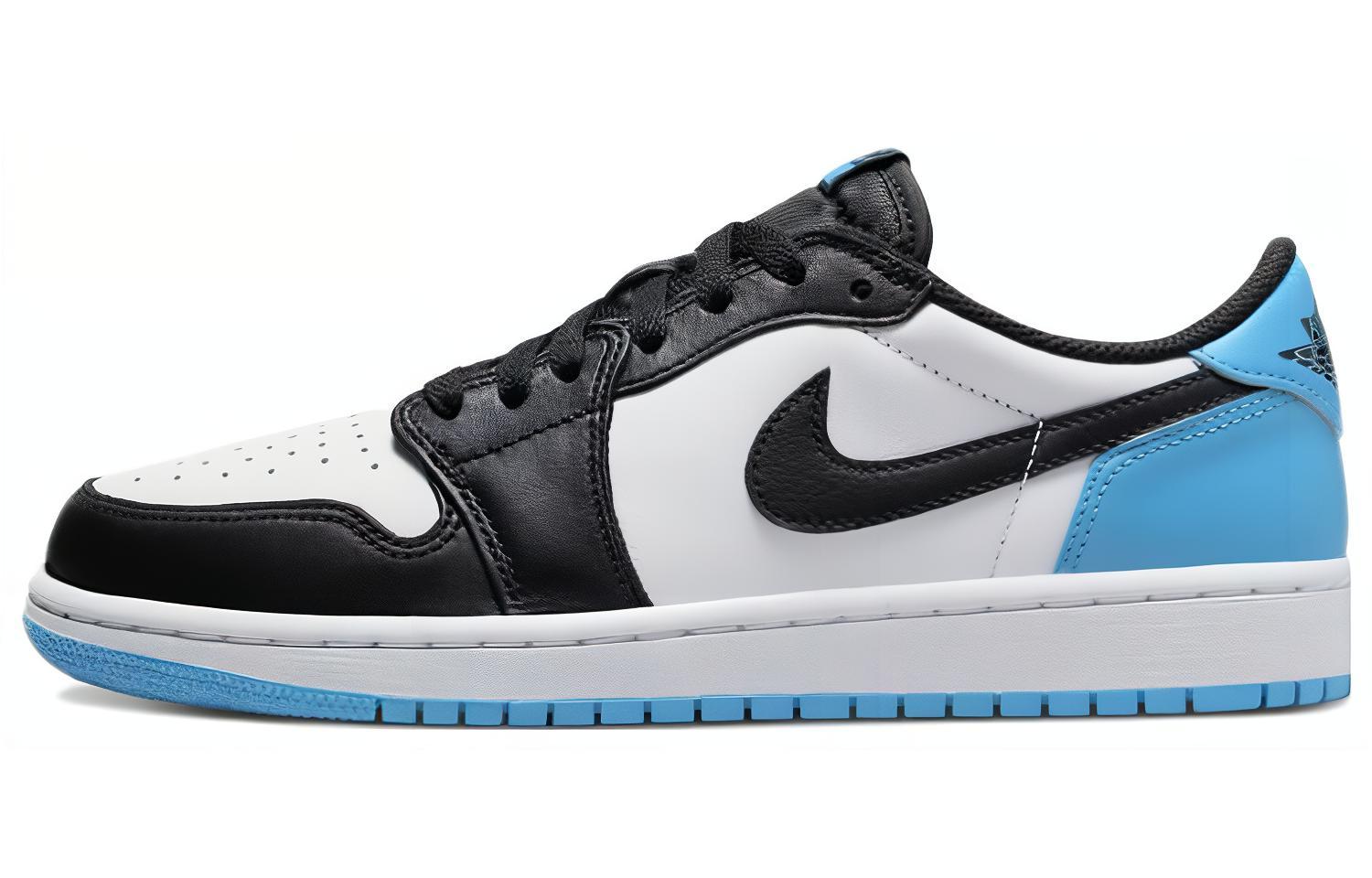 Женские кроссовки Jordan Air Jordan 1 og "black blue toe" (черно-бело-синие)