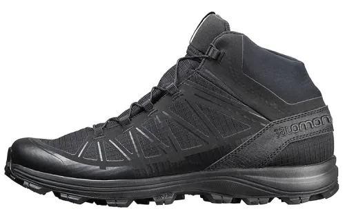 SALOMON Fabric Abrasion Resistant Abrasion Resistant Mid top Hiking Shoes Men's Black
