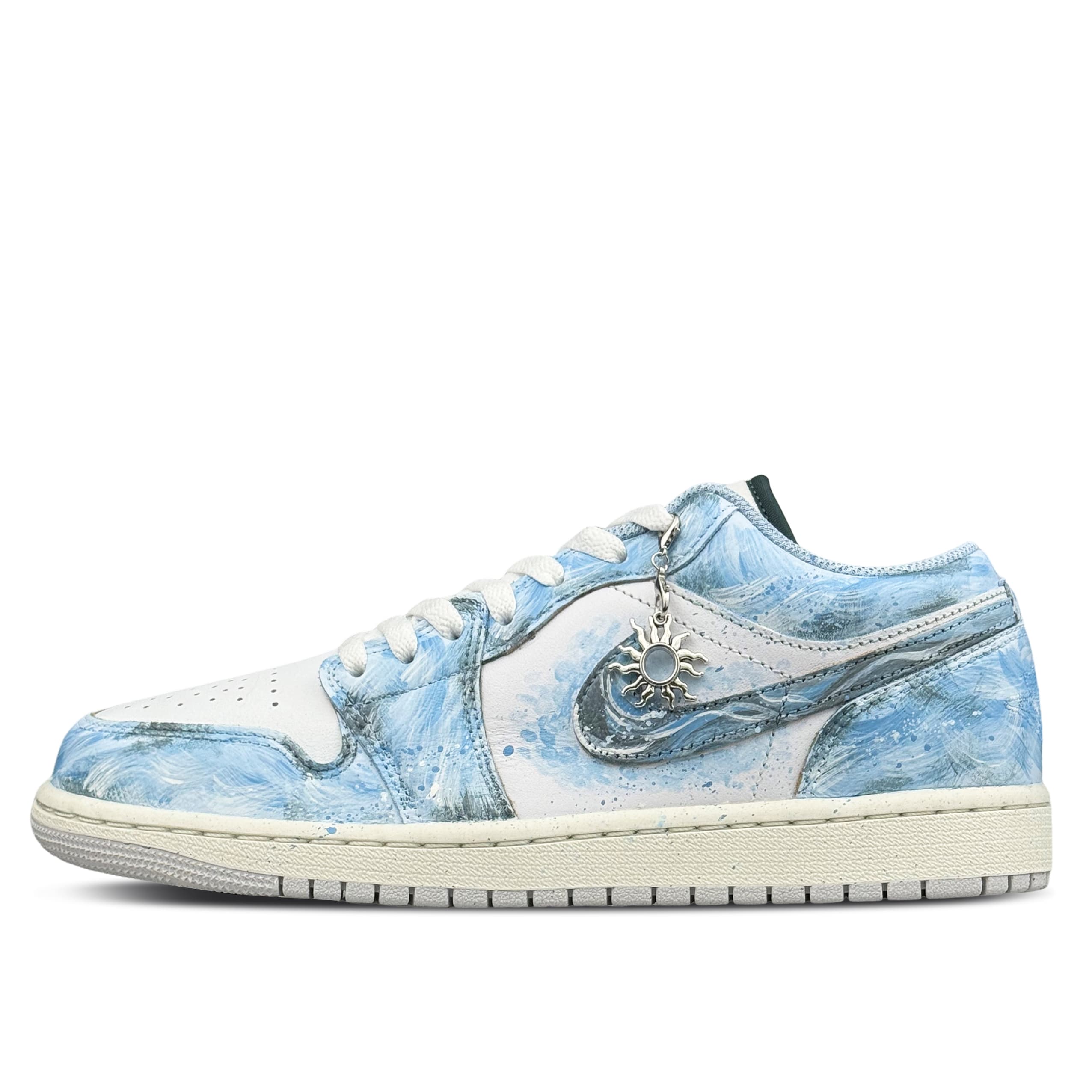 Jordan Air Jordan 1 Abrasion Resistant Abrasion Resistant Low top Vintage Basketball Shoes Unisex Sky Blue