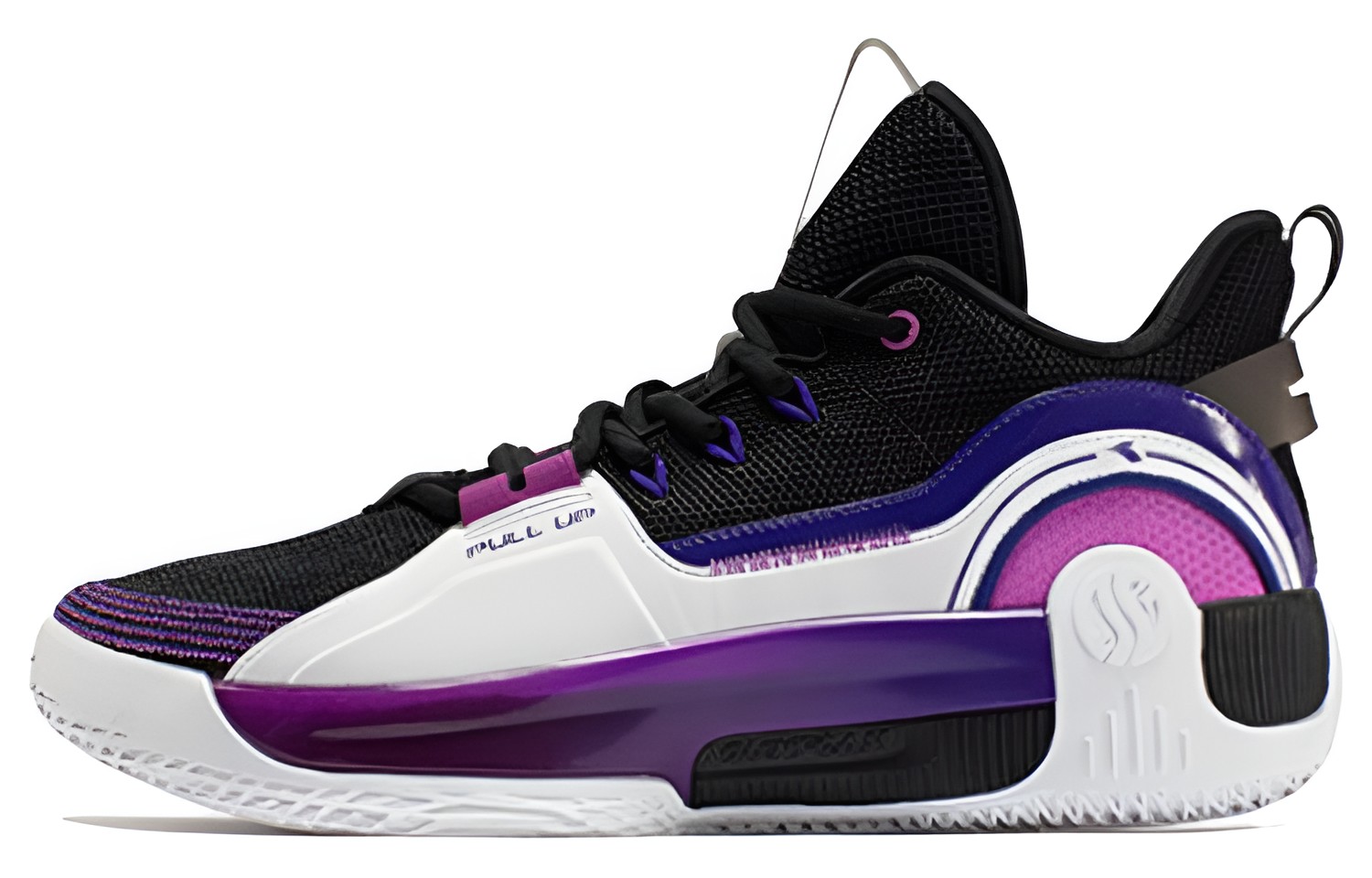 361° AG Pull Up 1.5 Basketball Shoes Men’s Low Top Obsidian Black/361 Degrees White/Purple/Blue