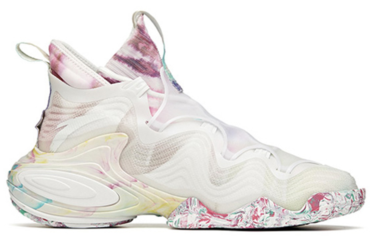 Anta Star Free Slip Resistant Abrasion Resistant High top Basketball Shoes Men’s White Purple Red