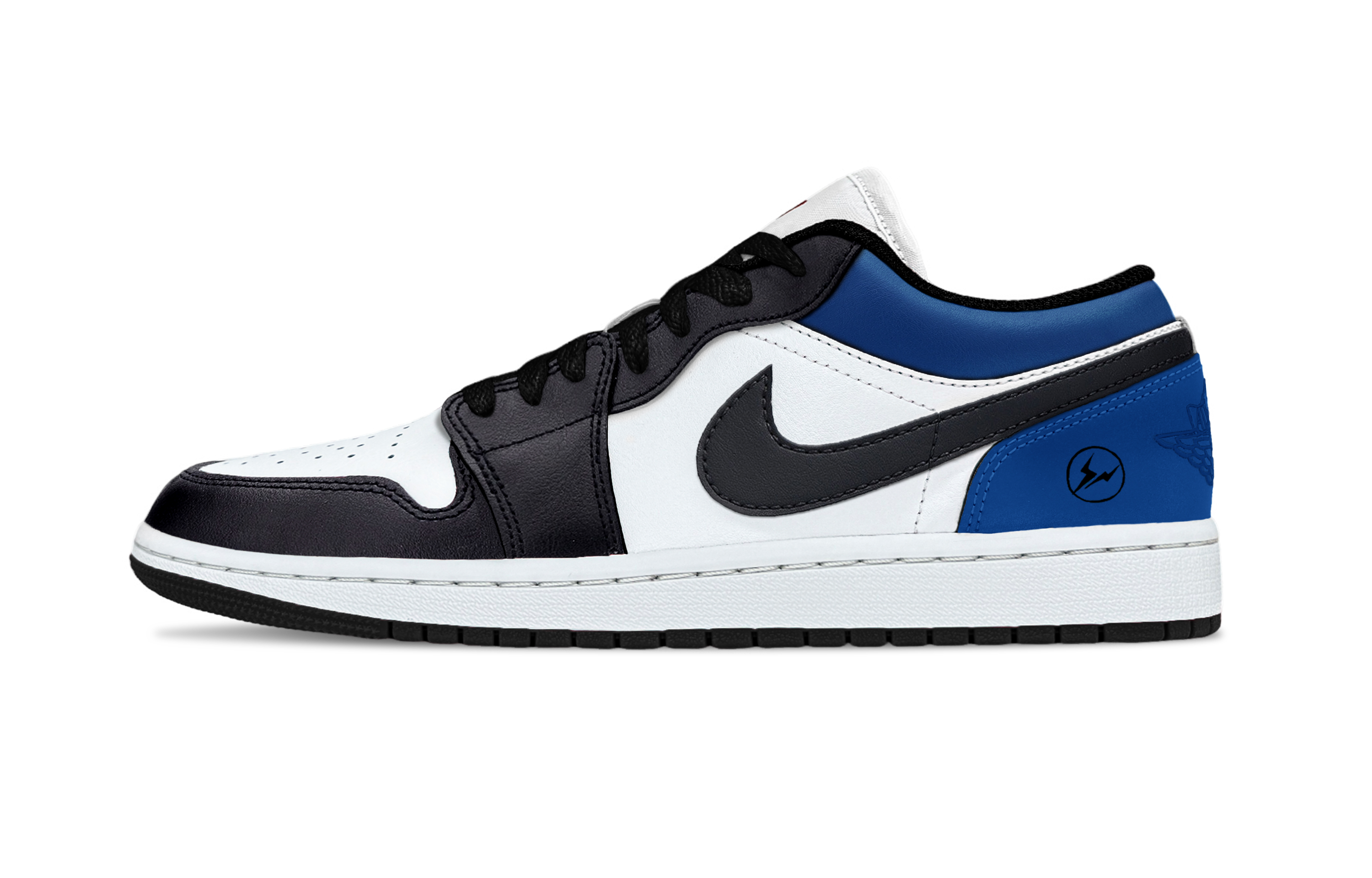 Jordan Air Jordan 1 Hiroshi Fujiwara Abrasion Resistant Low top Vintage Basketball Shoes Unisex Black Blue