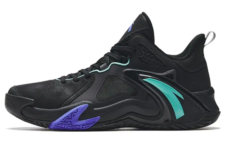 Anta Airspace 4 Fabric Slip Resistant Abrasion Resistant Low top Basketball Shoes Men's Black