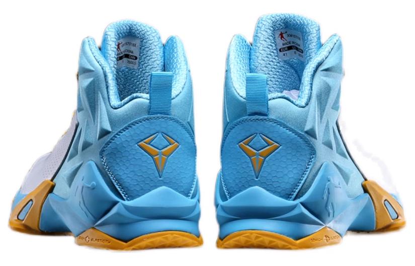 QIAODAN Slip Resistant Abrasion Resistant High top Basketball Shoes Men’s Yellow Blue