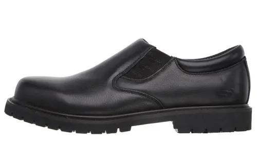 Skechers Work Casual Leather Shoes Men's Low Top Black