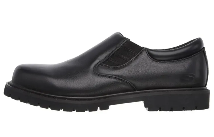 Skechers Work Casual Leather Shoes Men's Low Top Black