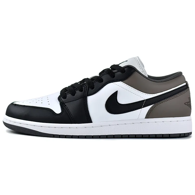 Jordan Air Jordan 1 Slip Resistant Abrasion Resistant Low top Vintage Basketball Shoes Unisex Black Brown