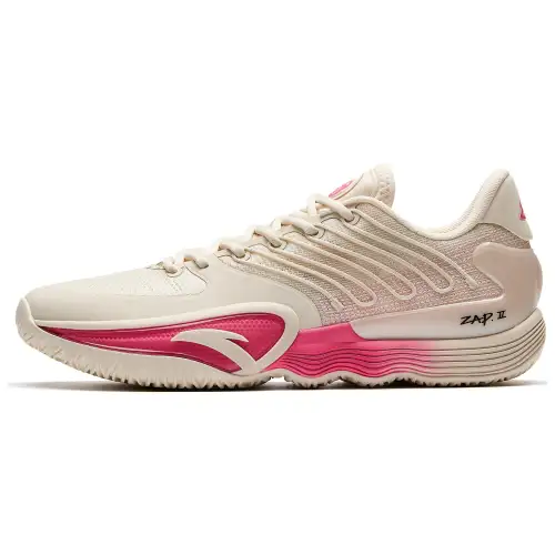 Anta Zap 2 Cushioning, Wear Resistant Low top Nitrogen Technology Basketball Shoes Men's Beige Pink