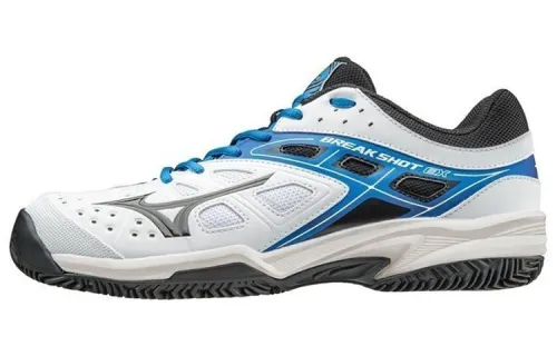 Mizuno Break Shot EX CC Slip Resistant Abrasion Resistant Low top Tennis Shoes White Blue Black
