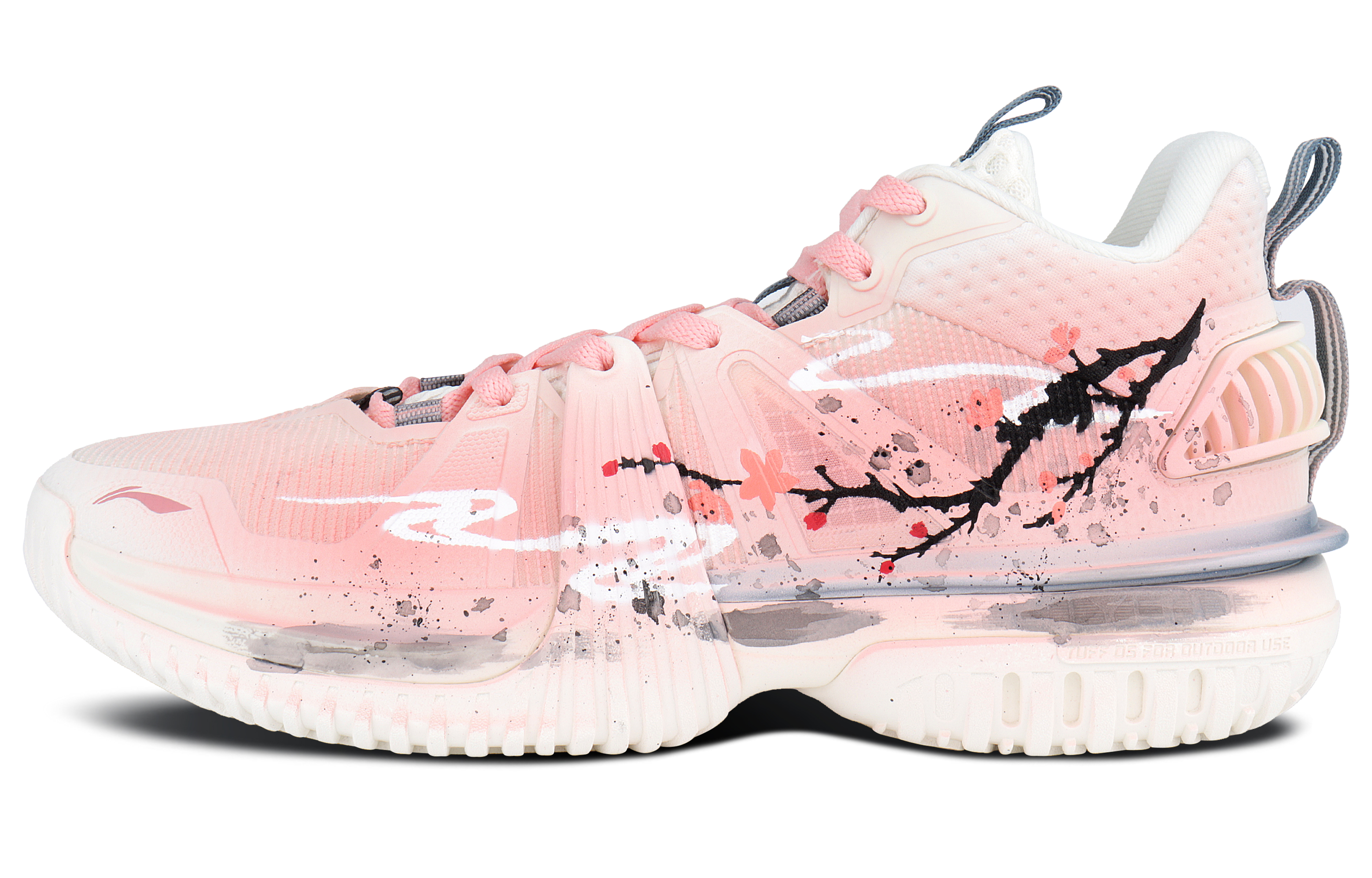 Li Ning Storm 2024 TPU Cushioning Breathable Cushioning Breathable Low top Basketball Shoes Men’s Pink