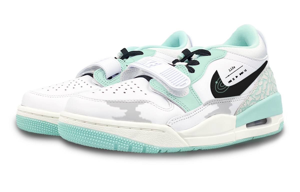 Jordan Legacy 312 Low top Vintage Basketball Shoes Women’s White Green Gray