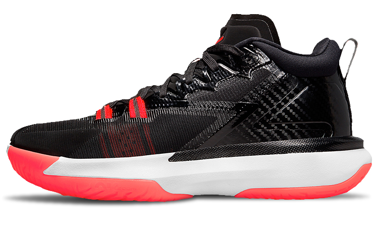 Jordan Zion 1 Infrared Infrared Zion Shock Absorbing Anti-Slip Wear Resistant Wrapped Support Mid-top Basketball Shoes Men's Black Red Foreign Version