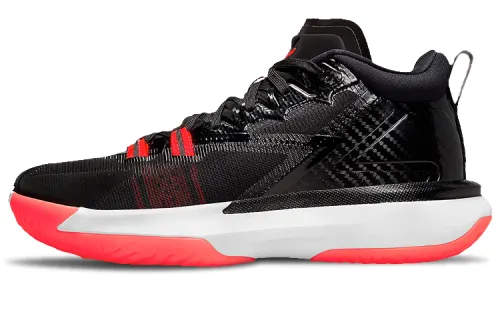 Jordan Zion 1 Infrared Infrared Zion Shock Absorbing Anti-Slip Wear Resistant Wrapped Support Mid-top Basketball Shoes Men's Black Red Foreign Version