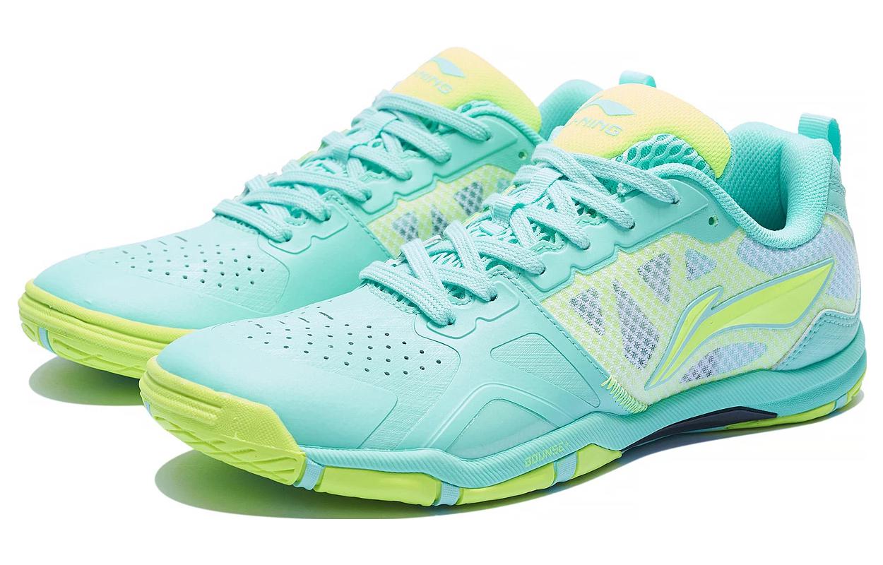 Li Ning Cushioning Slip Resistant Abrasion Resistant Low top Table Tennis Shoes Unisex Fluorescent Bright Green