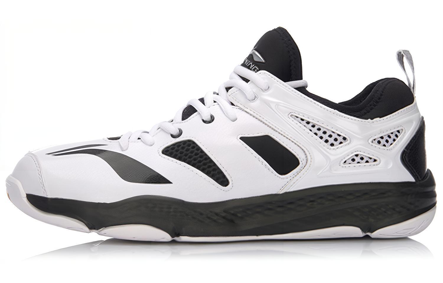 Li Ning Cloud Motion Trendy Slip Resistant Lightweight Abrasion Resistant Low top Badminton Shoes Men's White