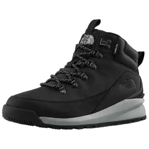 THE NORTH FACE Slip Resistant Abrasion Resistant Mid top Hiking Shoes Men's Black Gray