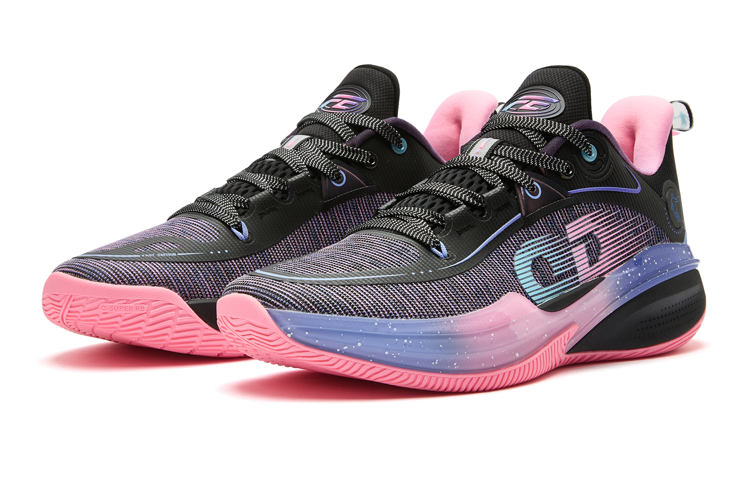 QIAODAN FE1.0 Slip Resistant, Abrasion Resistant, Lightweight, Rebound Low top Basketball Shoes Men’s Black Blue