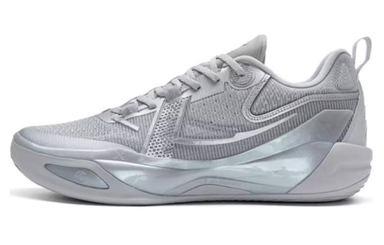 XTEP Serpent Strike Abrasion Resistant Breathable Low top Basketball Shoes Men’s Silver Gray