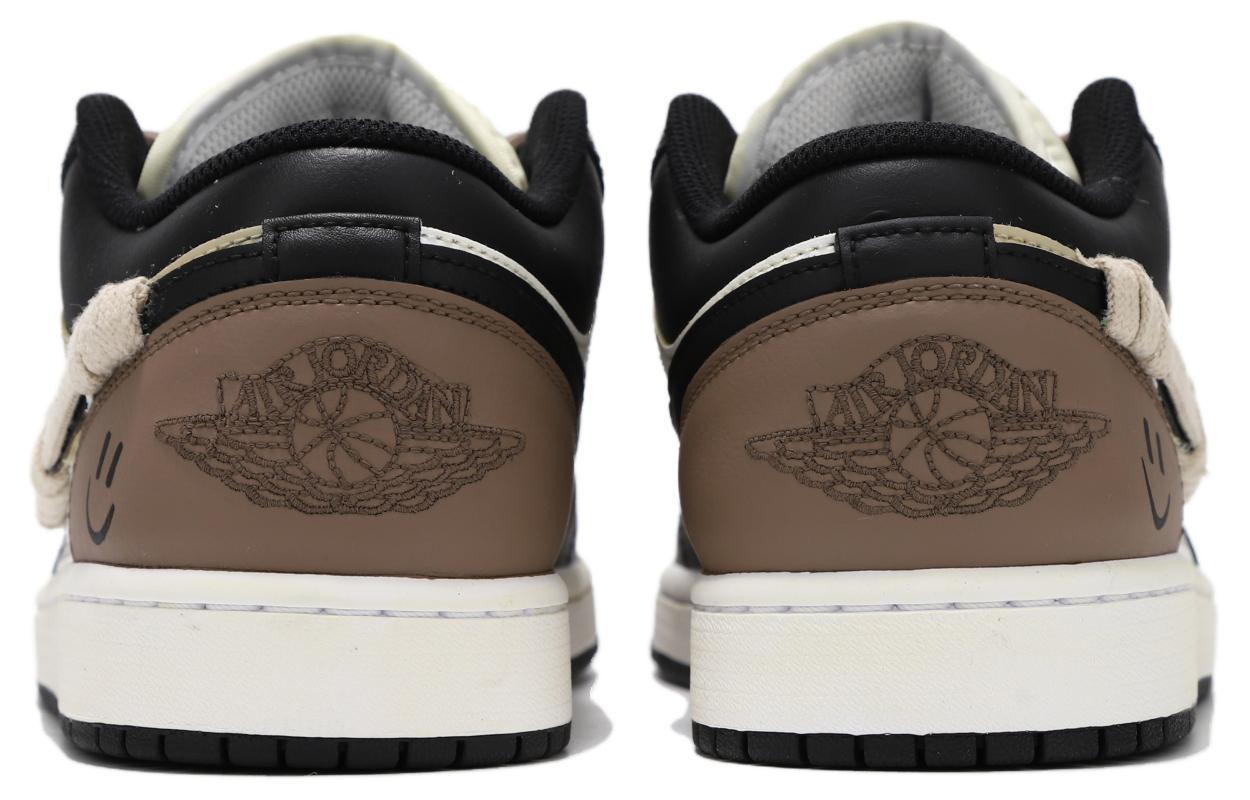 Jordan Air Jordan 1 Slip Resistant Abrasion Resistant Low top Vintage Basketball Shoes Women’s Black Brown